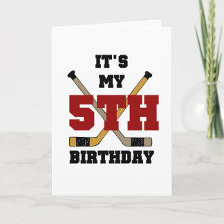 Hockey 5th Birthday Tshirts and Gifts Card