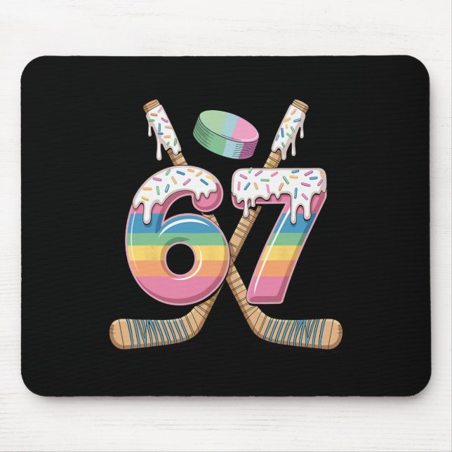 Hockey 67 Boys Ice Cream Drip Youth Six Seven Hock Mouse Pad (Front)