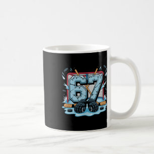 Hockey 67 Drip Ice Rink Gloves Meme Six Seven Spor Coffee Mug