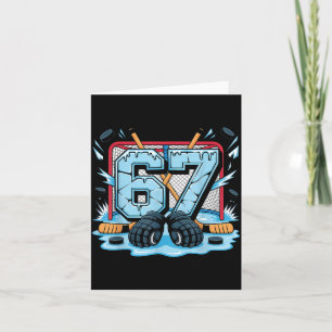 Hockey 67 Drip Ice Rink Gloves Meme Six Seven Srts Card