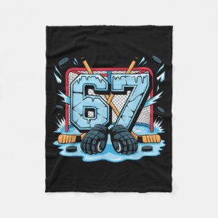 Hockey 67 Drip Ice Rink Gloves Meme Six Seven Srts Fleece Blanket