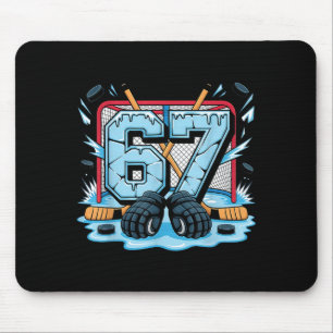 Hockey 67 Drip Ice Rink Gloves Meme Six Seven Srts Mouse Pad