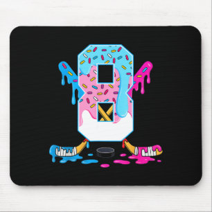 Hockey 8 Years Old Ice Cream Drip 8th Birthday Kid Mouse Pad