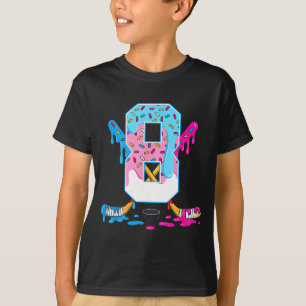 Hockey 8 Years Old Ice Cream Drip 8th Birthday Kid T-Shirt