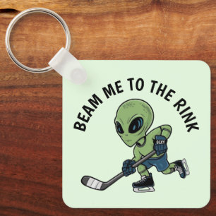 Hockey Alien Key Ring