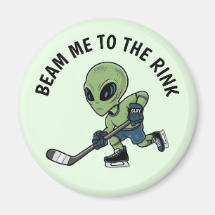 Hockey Alien  Magnet