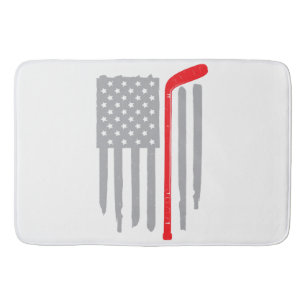 Hockey american flag bath mat