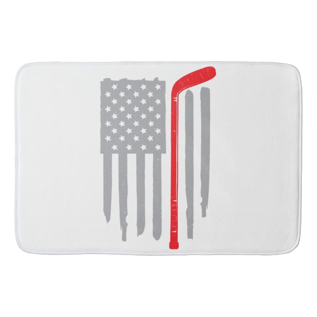 Hockey american flag bath mat (Front)