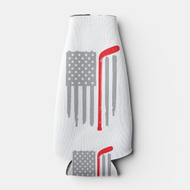 Hockey american flag bottle cooler (Front)