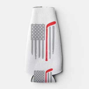 Hockey american flag bottle cooler