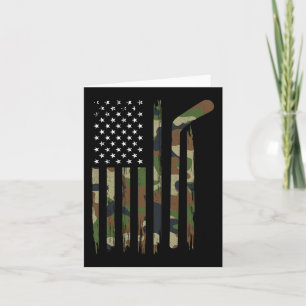 Hockey American Flag Camo US Patriotic Hockey Pla Card