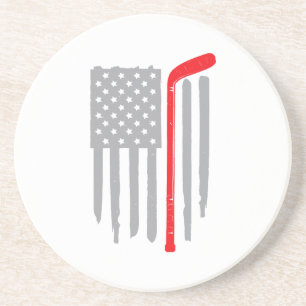 Hockey american flag coaster