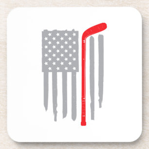 Hockey american flag coaster