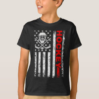 Hockey American Flag Cool Ice Hockey Player Men Wo