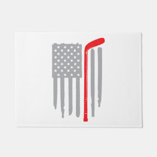 Hockey american flag doormat