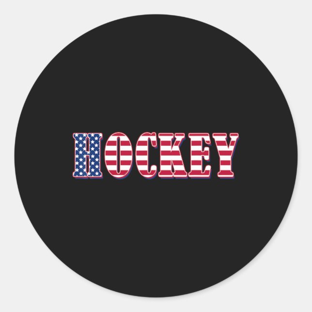 Hockey American Flag - Hockey  Classic Round Sticker (Front)