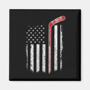 Hockey American Flag  Hockey Flag  Magnet