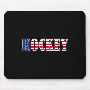 Hockey American Flag - Hockey Mouse Pad