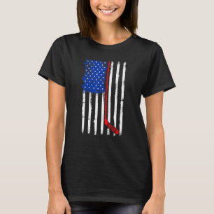 Hockey American Flag  Hockey T-Shirt