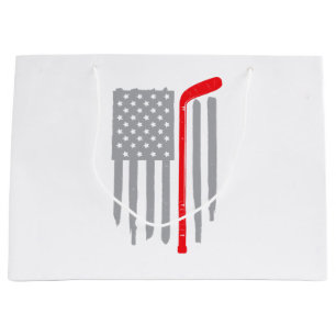 Hockey american flag large gift bag