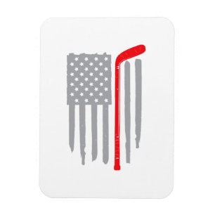 Hockey american flag magnet