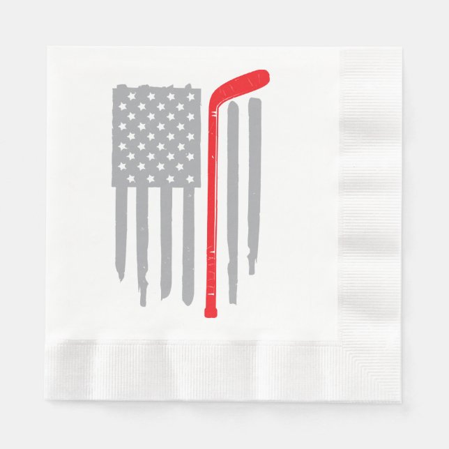 Hockey american flag napkin (Front)