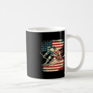 Hockey American Flag Patriotic USA Coffee Mug