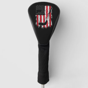 Hockey American Flag Sports Retro Vintage Golf Head Cover