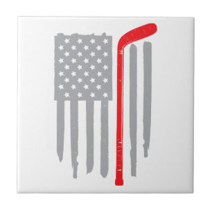 Hockey american flag tile