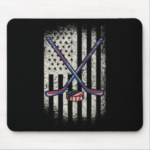 Hockey American Flag - Usa Ice Hockey Mouse Pad