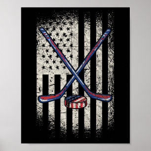 Hockey American Flag - Usa Ice Hockey Poster