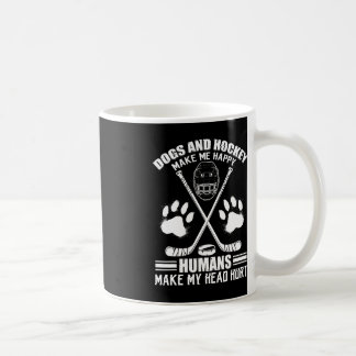 Hockey And Dog Makes Me Ice Hockey Happy Player  Coffee Mug