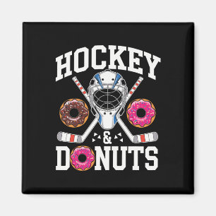 Hockey And Donuts Funny Sports And Snack Magnet