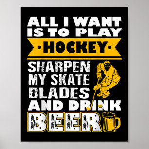 Hockey And Field Hockey – Hockey And Beer Design F Poster