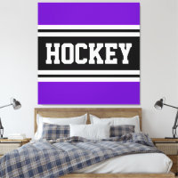 HOCKEY Athletic Purple Black White Racing Stripes
