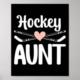 Hockey Aunt Of A Hockey Player Cute Ice Hockey Aun Poster