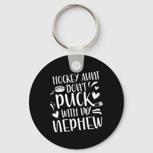 Hockey Aunt Of A Hockey Player Funny Hockey Auntie Key Ring