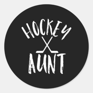 Hockey Aunt Sports Fan  Cheer Vintage Gift  Classic Round Sticker