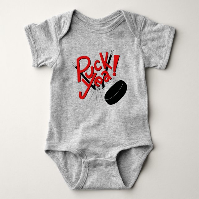 Hockey Baby Funny Outfit Bodysuit (Front)