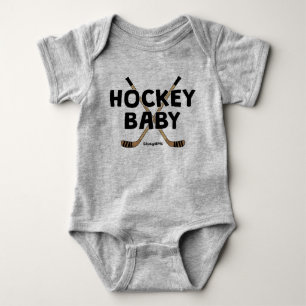Hockey Baby with Hockey Sticks Funny Cute Infant Bodysuit