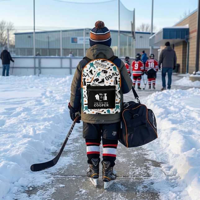 Hockey Backpack (This empowering, "You got this" personalized hockey backpack would make a great gift! )