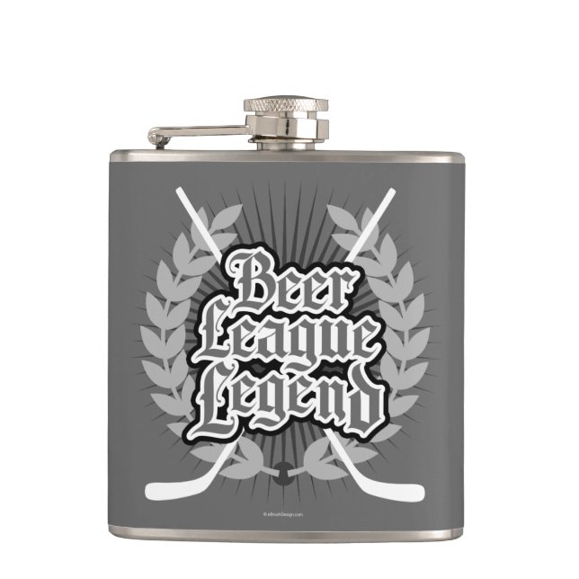 Hockey Beer League Legend Hip Flask (Front)