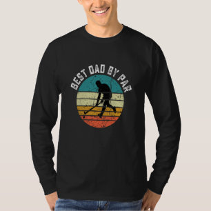 Hockey Best Dad By Par Frisbee Father's Day Vintag T-Shirt
