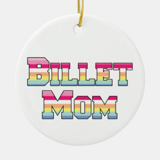 Hockey Billet Mum Pastel Stripes Ceramic Tree Decoration