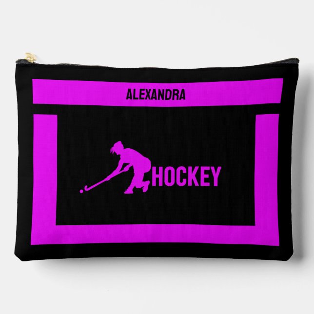 Hockey Birthday Gift, Hockey Player Girl,  Accessory Pouch (Front)