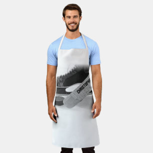 Hockey Black Skates Personalised Apron