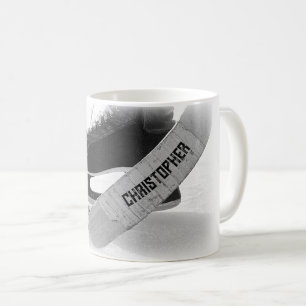 Hockey Black Skates Personalised Coffee Mug