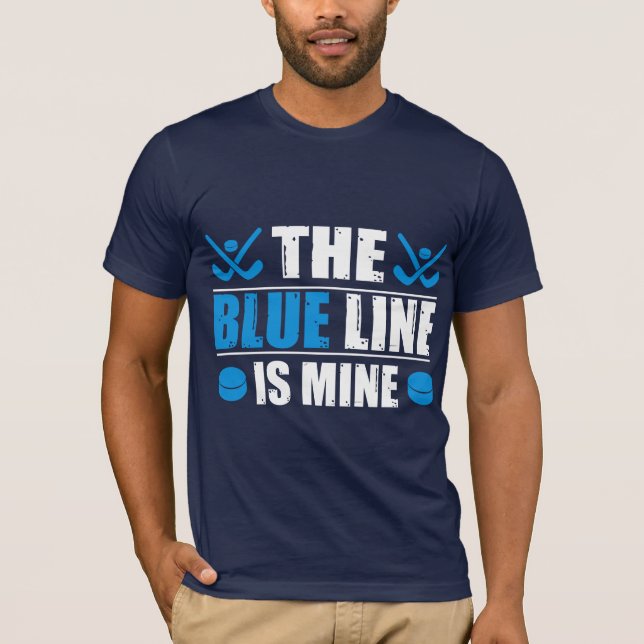 Hockey Blue Line  T-Shirt (Front)