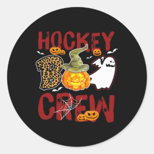 Hockey Boo Crew Halloween Players Coach Match Classic Round Sticker