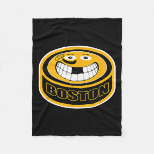 Hockey Boston Mass. Funny Kid Adult Puck Smile Fac Fleece Blanket
